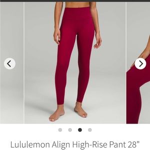 Lululemon Align High-Rise Pant 28” - Pomegranate